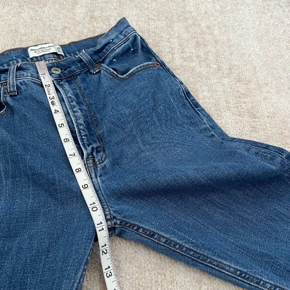 Abercrombie & Fitch 90s Slim Straight Leg Ultra High Rise Blue Jeans 26/2 Long - Picture 7 of 11